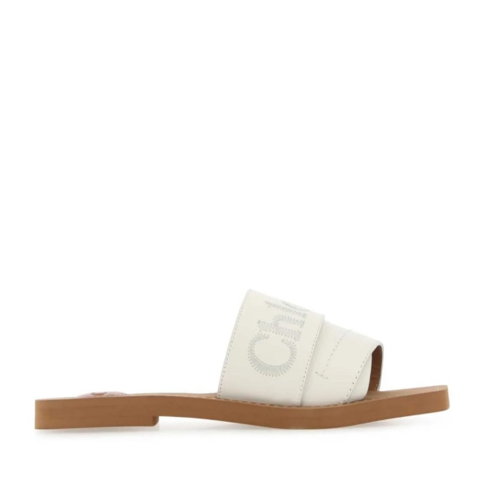 CHLOE WOODY FLAT MULES